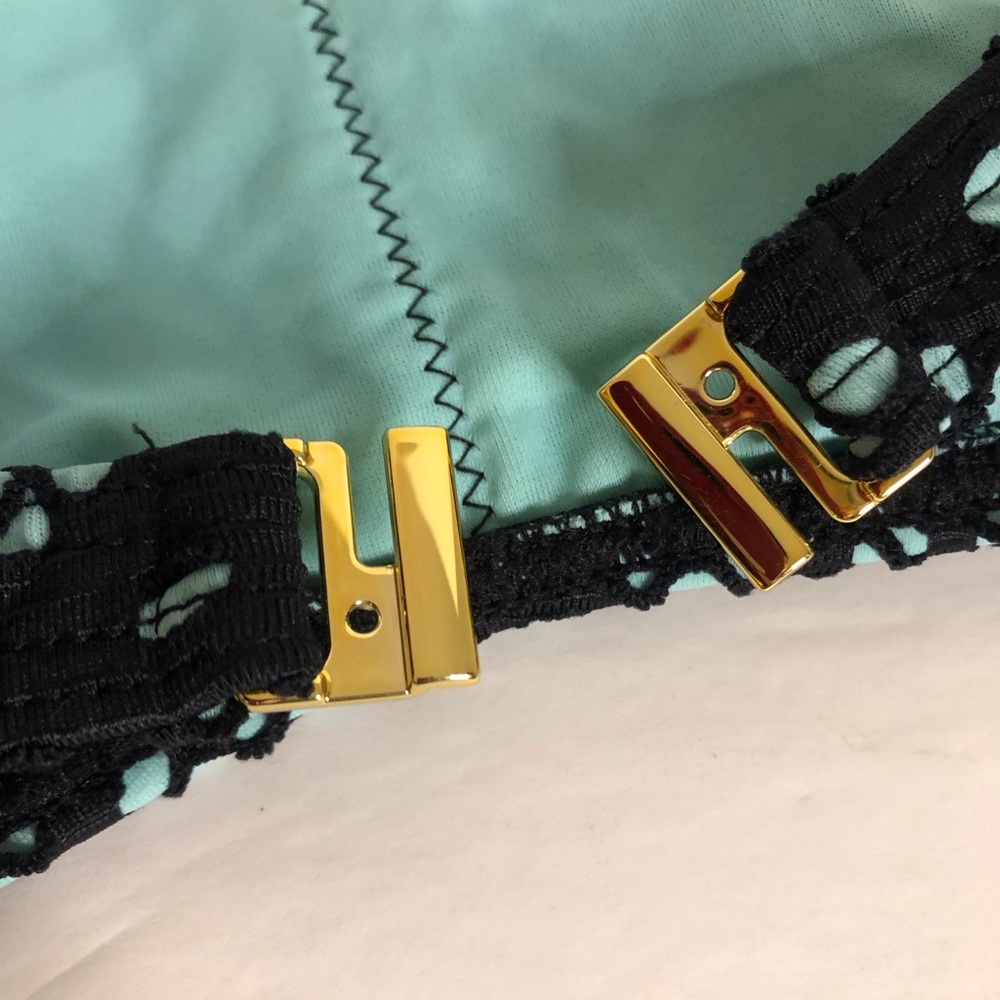 Black Lace Strapless Bikini – Blue Lining, Two-Piece (S/M) - Picture 10 of 12